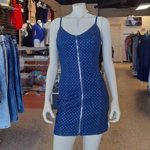 Denim like zip up dress